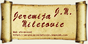Jeremija Miletović vizit kartica